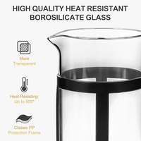 Cafetière à piston 1L en verre résistant à la chaleur pour café et thé