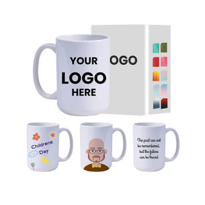 Échantillon gratuit, logo personnalisé imprimé, fabrication artisanale, vente en gros, mugs à café de voyage bon marché de 11 oz, mugs en céramique à sublimation - Product Image 2