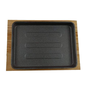 Cast Iron Rectangular Grill Pan Multifunctional Portable Uncoated For Household Gas Stove Use - Product Image 1