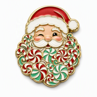 Broche personnalisée en émail souple, motif Père Noël, bonbon à la menthe, canne à sucre, homme en pain d'épices, pour revers de veste