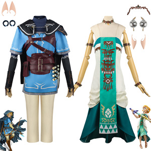 Disfraz de Princesa Zelda para Cosplay, Vestido de Poliéster para Mujer, Disfraz de Anime para Juego de Rol, Tallas XS, S, M, L, XL, XXL, XXXL - Product Image 1