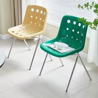 Ev, Restoran, Kahve Dükkanı, Yemek Alanı için Vintage INS Kore Sandalyesi, Delikli Sırtlı Modern Plastik Mobilya, Sütlü Çay Dükkanı için