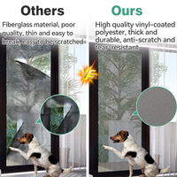 Best-seller 180 g polyester à revêtement en PVC noir anti-rayures et anti-morsures filet de sécurité pour animaux de compagnie pour porte de balcon