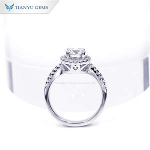 Anillo de Compromiso de Plata 925 con Diamante Moissanita de Corte Redondo de 0.5CT 1CT de Lujo Tianyu, Joyería de Boda, Regalos - Product Image 2