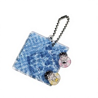 Porte-clés personnalisé en acrylique motif dessin animé, breloque colorée en époxy dégradé, impression UV transparente et flexible
