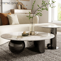 Table basse ovale en marbre avec base en acier inoxydable, style nordique, salon, luxe, moderne, glamour, meubles de maison