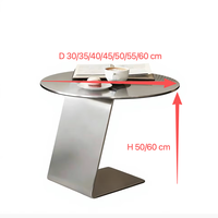 Table ronde simple en acier inoxydable, style industriel de luxe léger, tendance et créative, pour balcon, café ou glacier commercial