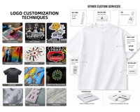 T-shirt unisexe surdimensionné 320G 100% coton, lourd, doux, respirant, décontracté, col rond, tricot dense, manches courtes, streetwear