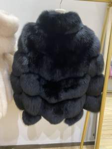 <span class=keywords><strong>Veste</strong></span> en Fourrure de Renard Entier pour <span class=keywords><strong>Femme</strong></span>, à la Mode, Style Court, Col Debout, Manches Longues, Style Élégant - Product Image 3