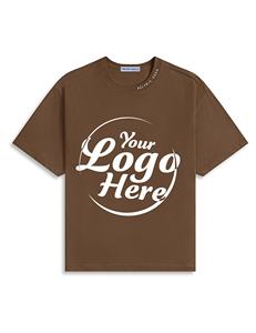 Camiseta de algodón orgánico de peso pesado ecológica Camiseta básica de cuello redondo transpirable para hombre - Product Image 5