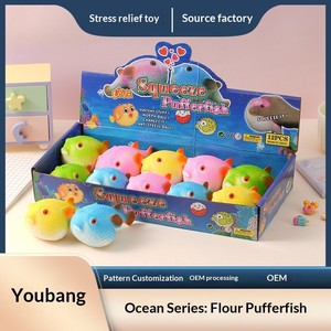 Peluche de <span class=keywords><strong>pez</strong></span> <span class=keywords><strong>globo</strong></span> antiestrés, juguete marino de rebote lento, regalo pequeño para niños, pelota de descompresión, venta al por mayor - Product Image 2