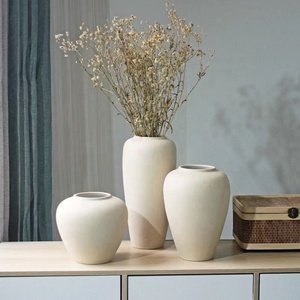 Jarrones de mesa blancos nórdicos, florero grande de cerámica, decoración para sala de estar, cerámica para el hogar y maceta de porcelana para sala de estar - Product Image 2