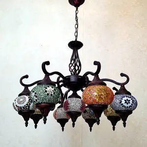 Çin tiffany lamba fabrika toptan türk tarzı cam kolye ışıkları el yapımı endüstriyel vintage türk avize