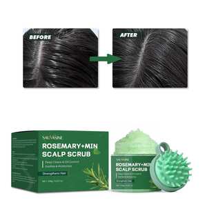 Deep Cleansing Refreshing Oil Control Strengthen Hair Roots Natural Rosemary Mint Scalp Scrub Kit With Comb - Product Image 5