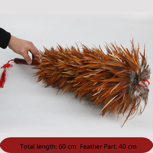 <span class=keywords><strong>Plumeau</strong></span> en plumes de poulet naturel pour nettoyage de voiture, maison, magasin, poignée en plastique fait à la main - Product Image 3