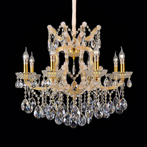 Роскошная Европейская Золотая люстра светодиодная для гостиной, спальни, на заказ, хрустальная лампа K9, подвесной светильник для свадебной вечеринки - Product Image 3