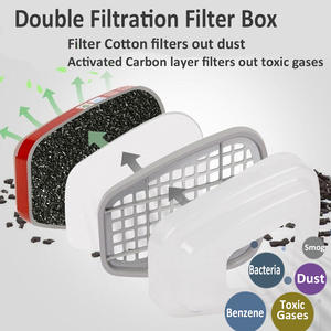 Masker <span class=keywords><strong>Gas</strong></span> setengah wajah CF6200 kustom dengan kotak Filter ganda untuk penyemprotan lukisan perlindungan pemotongan - Product Image 3