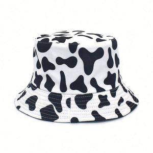 Custom Logo New Fashion Black All Over Cow Print <b>Bucket</b> <b>Hats</b> <b>Reversible</b> Animal Printed Fisherman <b>Hat</b> Promotion Gift - Product Image 3