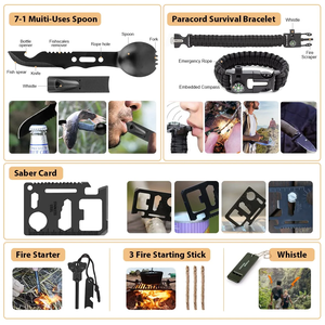 <span class=keywords><strong>Kit</strong></span> de Supervivencia de 250 Piezas con Bolsa Compatible con Sistema Molle, Tienda de Campaña de Emergencia, Linterna y Más, Excelente Regalo para Hombres, Camping y Actividades al Aire Libre - Product Image 6