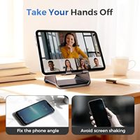 Haut-parleur sans fil rechargeable 5-en-1 avec induction USB V5.3, support de téléphone réglable, son stéréo multifonctionnel et LED RGB