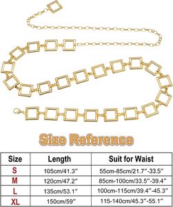 Women S <b>Chain</b> <b>Belt</b> Metal Waist <b>Belt</b> Chunky Belly Link <b>Belt</b> - Product Image 4