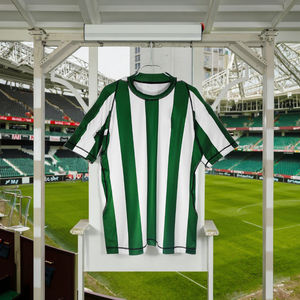 Maillot de football rétro à manches courtes vert et blanc pour adulte 2003 - Product Image 1