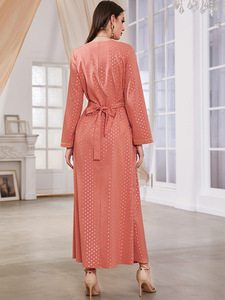 SIPO-vestido musulmán de manga larga Abaya con Hijab para mujer, ropa islámica, Maxi, Túnica turca para oración, Dubái - Product Image 6