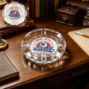 Cendrier en cristal pour le 250e anniversaire de l'indépendance des États-Unis, cendrier rond en verre imprimé Aigle Américain pour la décoration de la fête du 4 juillet - Product Image 5