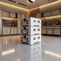 Batterie au lithium fer phosphate LiFePO4 intelligente de 15 kW, boîtier de montage en rack empilable, grade A, BMS intelligent, application Bluetooth