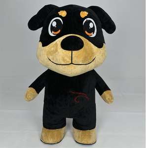 Venta caliente gigante de dibujos animados animales perros caminar disfraces inflable negro perro mascota disfraz para niños fiesta de cumpleaños mostrar trajes - Product Image 1