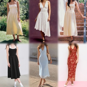 Lot de robes d'occasion mixtes pour femmes, vente en gros, robes d'été florales mi-longues et longues, couleurs assorties - Product Image 2