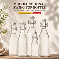 Bouteilles en verre hermétiques à bouchon basculant pour boissons, transparentes, avec bouchon à clapet, pour jus, soda, eau, bière – Approvisionnement direct usine