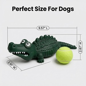 Jouets pour chiens personnalisés en usine, résistants, en caoutchouc naturel, en forme d'alligator, pour la dentition, jouet interactif pour chiens de petite et moyenne taille - Product Image 2