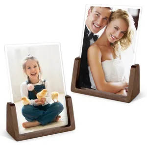 Wholesale hot sale funny photo ornaments art frames 4x6 5x7 beech walnut wooden photo frame picture frame