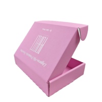 Boîte de papier ondulé rose personnalisée Boîte d'emballage cadeau cosmétique pliable avec logo d'entreprise imprimé