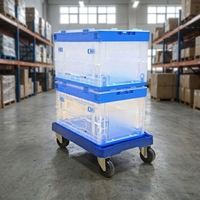 Chariot de transport portable en plastique robuste à quatre roues pour entrepôt PLA150A-ZDL