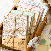 Kit de scrapbooking floral pastel, papier pour journal créatif multi-styles, étiquettes florales légèrement rétro, notes adhésives DIY