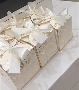 Nueva Caja de Dulces con Diseño de Flor Dorada y Listón, Recuerdos para Bodas y Fiestas, Caja de Regalo de Papel para Chocolates y Dulces - Product Image 4