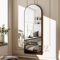 Miroir mural arqué sur pied, grand format, en alliage d'aluminium moderne, pour la décoration de la maison