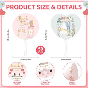 Custom Wedding Round Plastic Sublimation <b>Hand</b> <b>Fan</b> Transparent PVC <b>Hand</b> <b>Held</b> <b>Fans</b> Advertising PP <b>Fans</b> for Guest Promotion Gift - Product Image 3