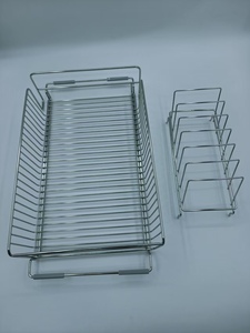 Étagère d'angle ajustable pour <span class=keywords><strong>cuisine</strong></span>, panier en treillis métallique pour évier, égouttoir à vaisselle coulissant, tiroir de rangement pour épices/aliments, unité de rangement métallique - Product Image 4