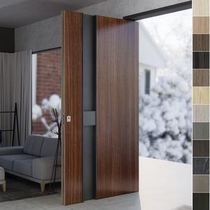 Porte pivotante en bois massif de style américain moderne antivol pour entrée principale, portes d'entrée de villa, appartement, extérieur - Product Image 6