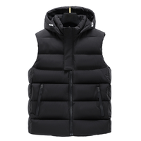 Gilet Matelassé sans Manches Homme avec Logo Personnalisé, Veste d'Hiver Bouffante Ample et Fonctionnelle, Fermeture Éclair, Tissu Tissé en Gros