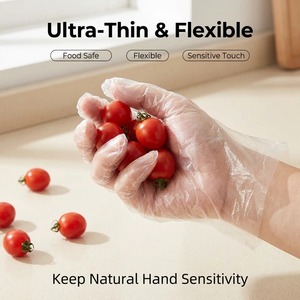 Kangle Disposable Clear Plastic PE Gloves Food Grade Polyethylene Gloves for Restaurant Kitchen Cooking Food Handling - Product Image 5