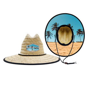 Khuyến mãi biểu tượng tùy chỉnh và in mặt trời bảo vệ lớn rộng vành nhân viên cứu hộ mũ rơm sombrero de paja Trung Quốc mũ rơm cho nam giới - Product Image 2