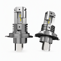 Ampoule de phare de voiture LED 4 puces 6300K Blanc pur IP68 Étanche Boîtier noir Ailettes en aluminium pour SUV et camion