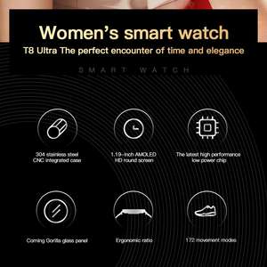 นาฬิกาอัจฉริยะสำหรับฟิตเนส AMOLED เต็มรูปแบบกันน้ำ IP68ตรวจวัดอัตราการเต้นของหัวใจรับสายฟังก์ชันการดำเนินการระบบแอนดรอยด์ - Product Image 2