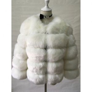 Custom Modern Style Winter Luxury Overcoat Real <strong>Fox</strong> <strong>and</strong> Leather Jacket Beige Leather Jacket - Product Image 4