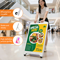 Écran d'affichage publicitaire numérique LED portable pliable pour l'extérieur, indice de protection IP65, garantie de 5 ans pour les ascenseurs et les magasins de détail
