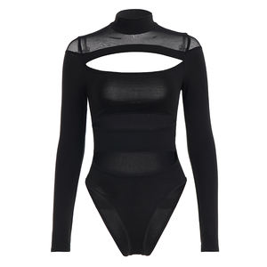 Combinaison sexy pour femmes Y2K 2026, col haut, découpes, patchwork en maille, ajustée, tricotée, pour la vente en gros - Product Image 6